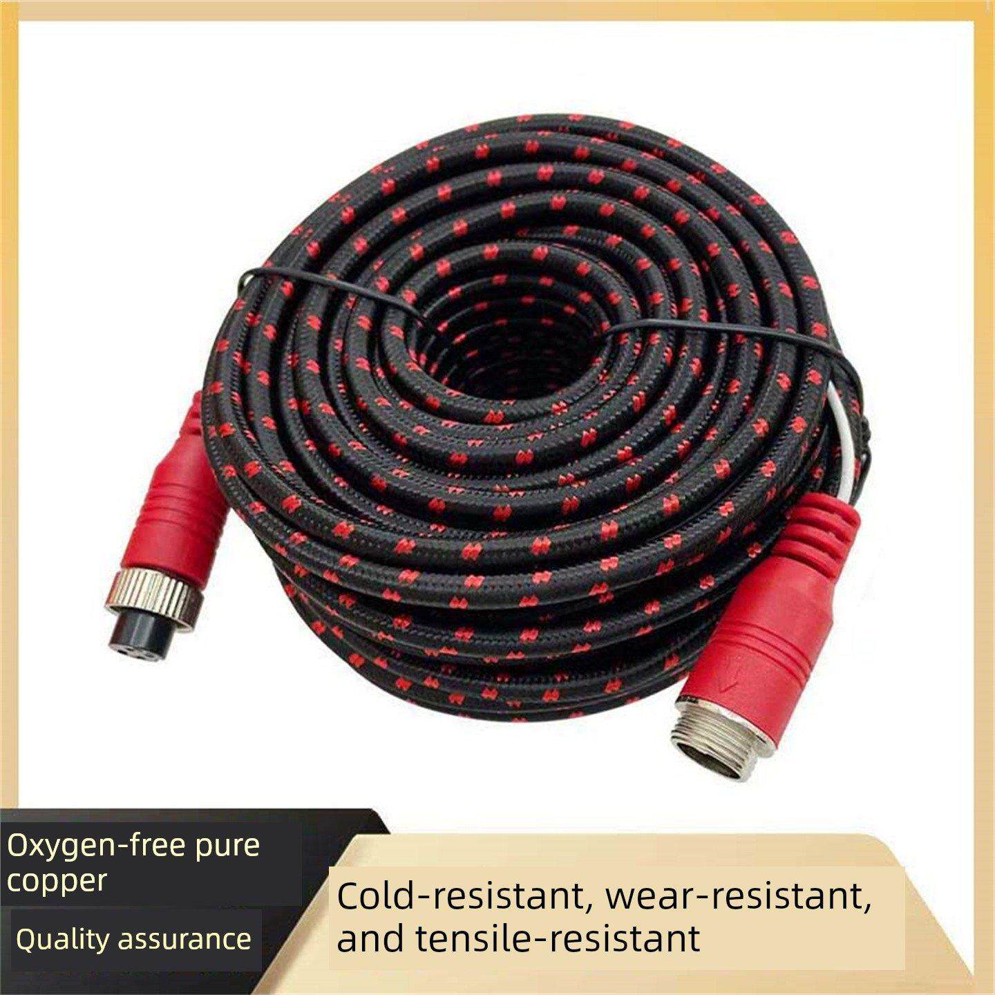 货车载4芯航空头视频线挂车四路监控连接线倒车影像摄像头延长线