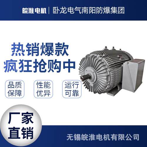 卧龙电气南阳防爆电机厂家YP系列三相异步电动机全铜线圈22kw55kw