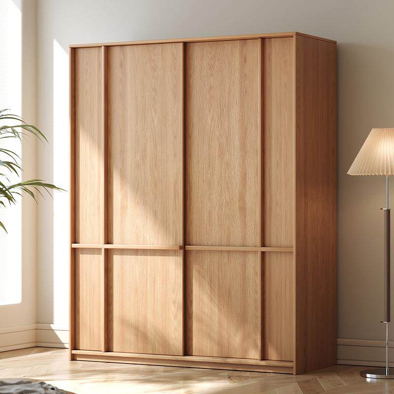 批移门衣柜挂衣柜小型简约现代用卧户室家衣木全实木推拉门D款H门