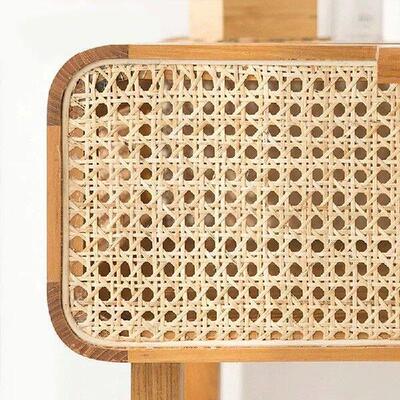 Nordic Nightstand Solid Wood Real Rattan Japanese Bedside