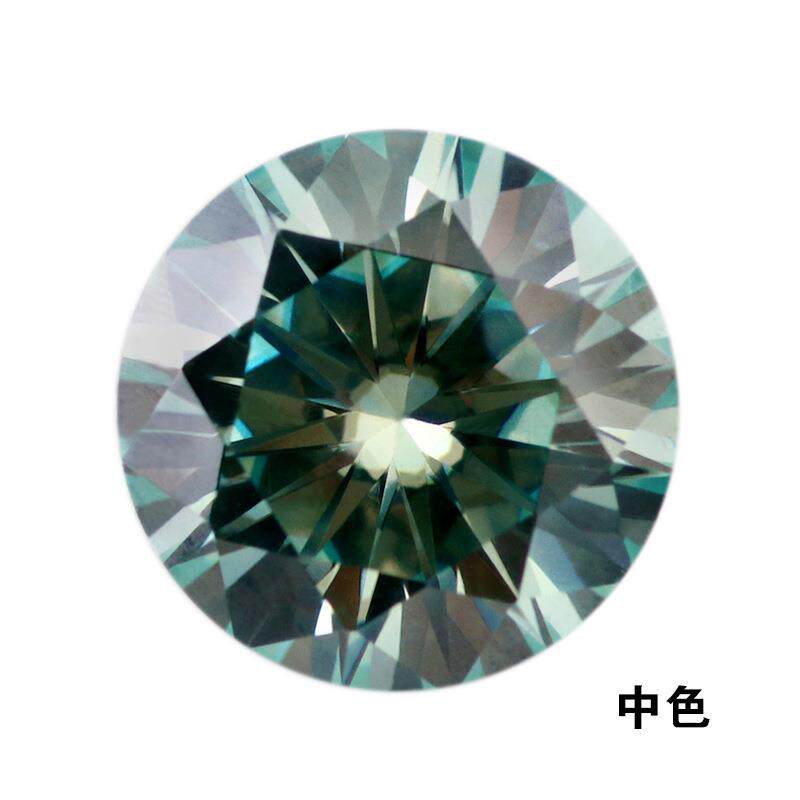 梧州厂家蓝色圆形莫桑石0.6-5克拉裸石时尚珠宝戒面主石镶嵌