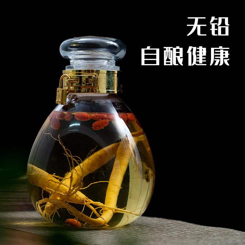 十斤装人参玻璃泡酒瓶玻璃瓶子密封罐酒瓶带龙头带盖小口泡酒缸