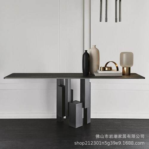 意式轻奢岩板玄关柜台桌靠墙窄桌子现代艺术装饰柜端景台条案置物