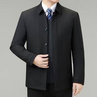中年男棉蚕丝棉轻薄服保暖翻领闲休棉衣爸爸装 J款 袄 新B07 棉冬季