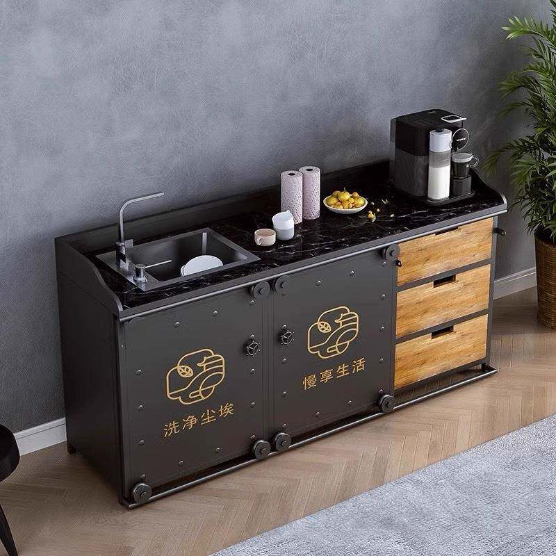 柜洗厨台酒ZAP吧复古工业风创意餐厅洗漱台洗手收纳柜房水槽手一