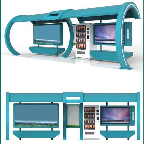 公交候车亭乡镇停靠站牌城市公交站台广告滚动灯箱仿古智能候车亭
