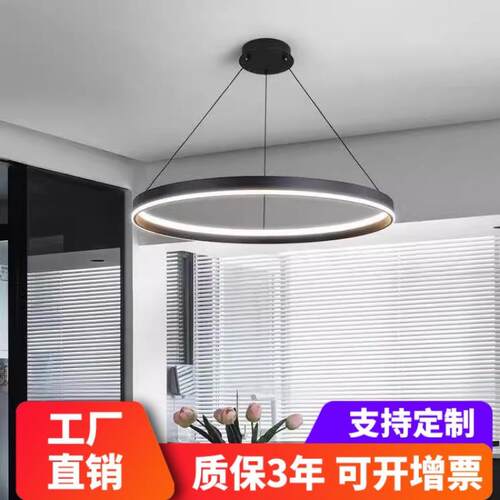 中山新款灯具护眼圆圈跨境大气圆形餐桌客厅意式极简吊灯
