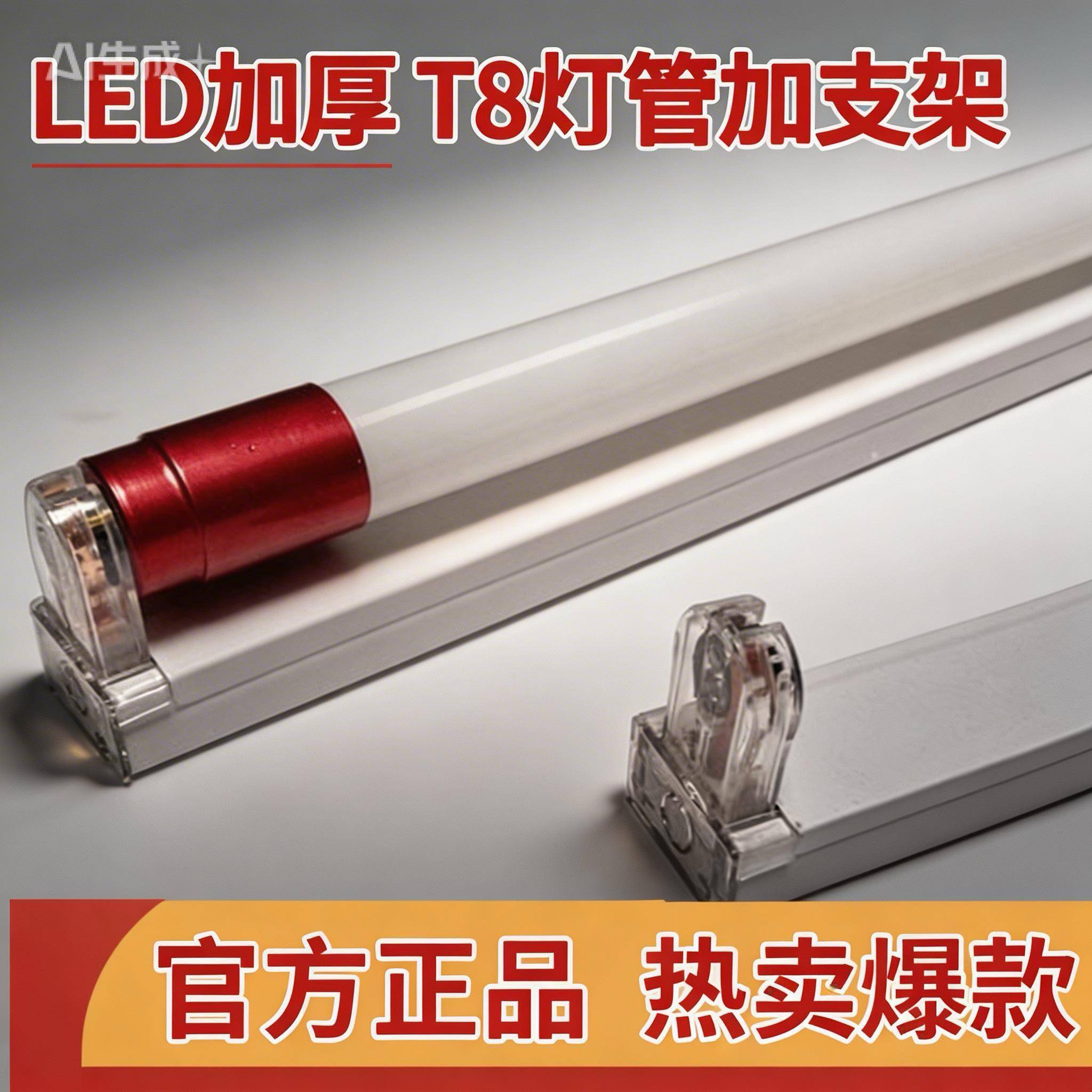 T8LED灯管长条灯家用灯泡单灯节能1.2米光管一体化日光灯支架双端