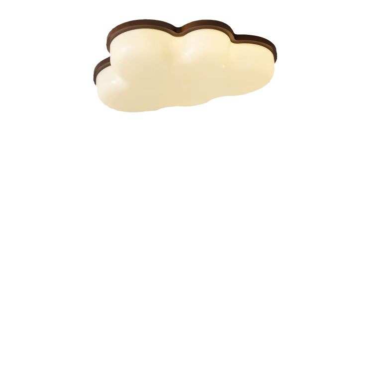 日式原木吸顶灯LED儿童灯现代极简奶油风云朵主卧灯具