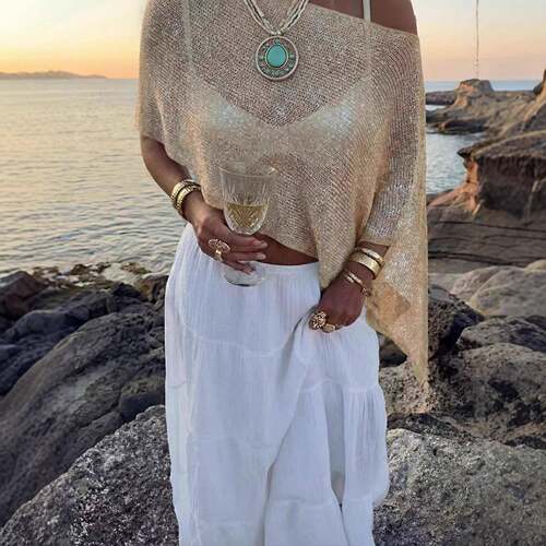 Women'S Spring Summer Hollow Out Beach Cover Up Vacation