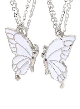 闺蜜小挂件二人闺蜜项炼女二人款友谊项炼好朋友项炼一对滴油蝴蝶