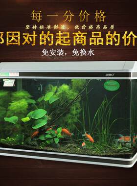 佳宝中型免换水族箱中小80CM长方形客厅超白玻璃生态1米大鱼缸1.2
