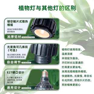 E27束帕30植补光灯可节光调角聚光灯FCD泡物绿生长灯全光谱