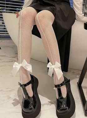 包邮多款蝴蝶结袜子jk连裤袜长款镂空白色黑丝袜女防勾丝打底裤袜