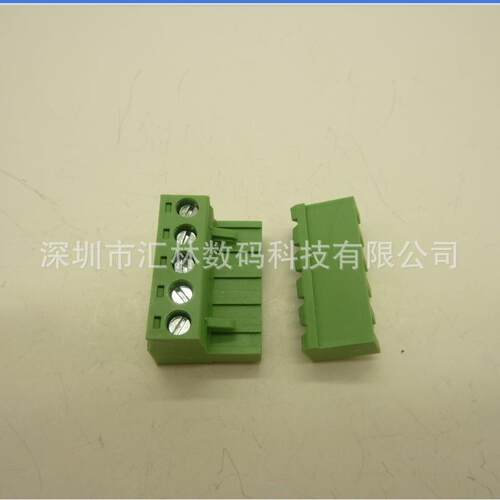 5.0mm插拔式接线端子插头5位端子台-绿色/黑色现货深圳连接器