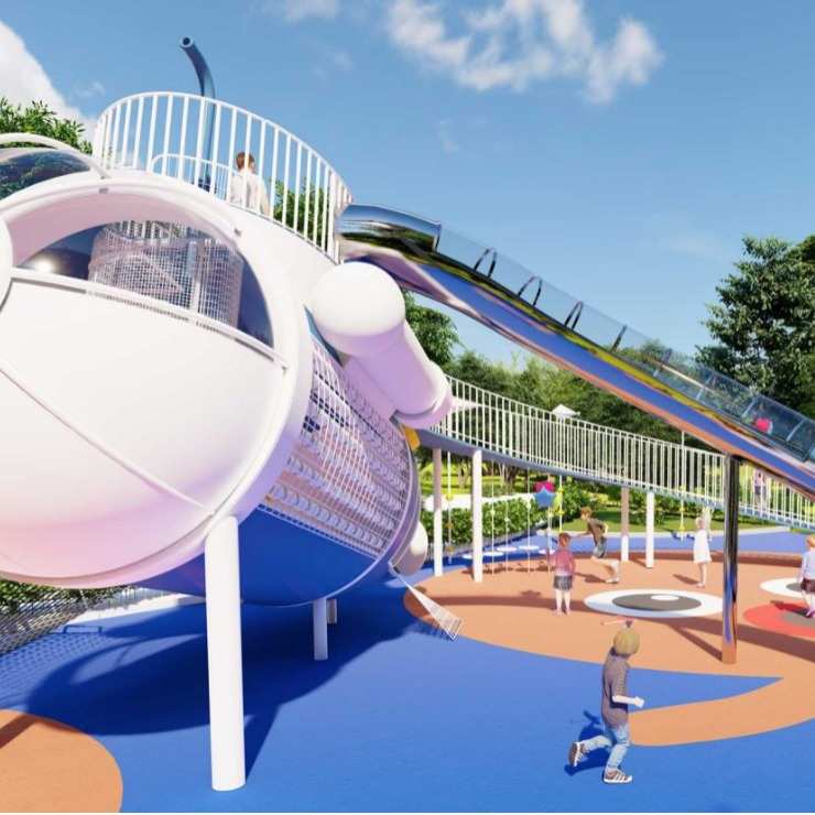 大型户外非标不锈钢滑梯公园游乐场设备滑梯组合游乐设施厂家定制