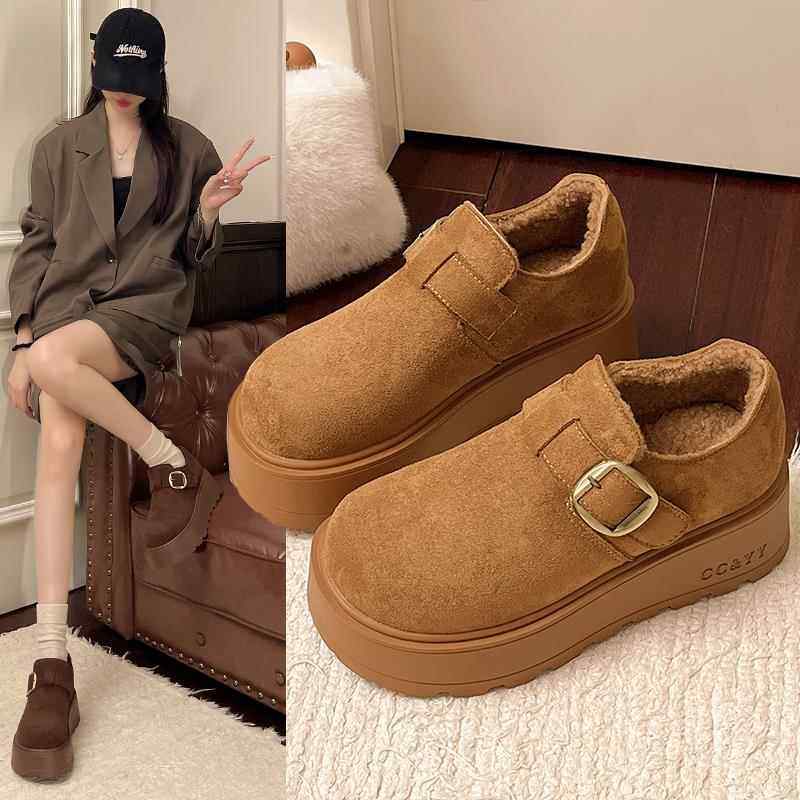 春秋反绒皮加绒保暖勃肯鞋女2026新款厚底增高小个子松糕乐0113z,女鞋,勃肯鞋/软木鞋,淘宝优惠券,粉丝福利购,淘宝优惠卷