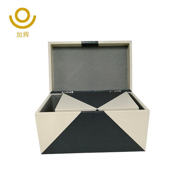 新中式SHY-P049皮工质收纳箱样板房制收纳盒软装艺储装木饰品衣帽