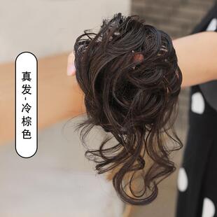 高档球头头长胡松头发环蓬假发环真正的头发自然子卷曲的头发环芽