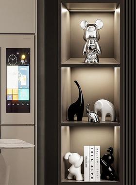 酒柜装品摆件轻奢客厅电餐视柜边玻展示柜感饰璃家230916酒居装饰