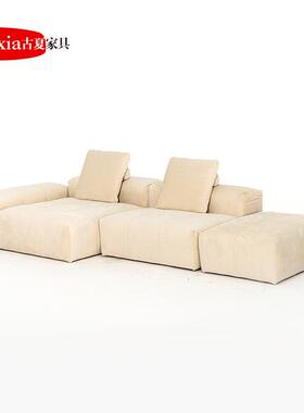 saba像素沙发现代简约客厅大平层方块豆腐块可拆洗布艺模块沙发