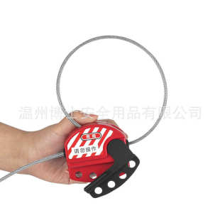 L11 缆绳锁BD 工业安全锁具6mm缆绳加粗款 304不锈钢包胶1.8M长握式