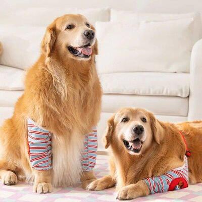 Striped Design Dog Elbow Warmers Soft Comfortable Puppy