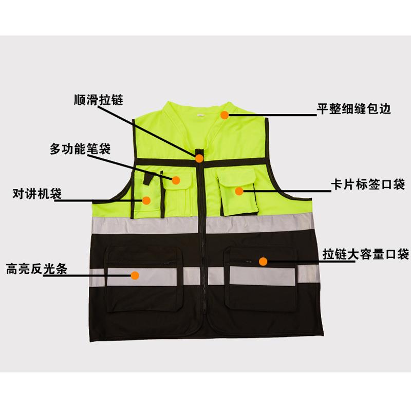 新款直销领导款小圆领反光背心建筑巡查施工地骑行安全服交通路政