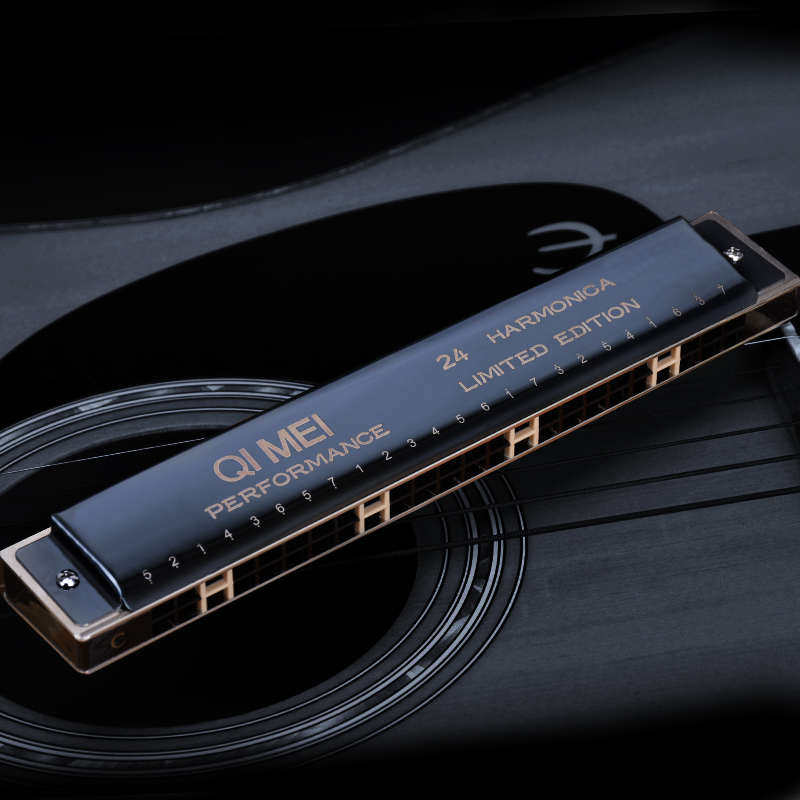 奇美口琴初学者儿童成人高级24孔复音c调口琴自学专业演奏琴乐器