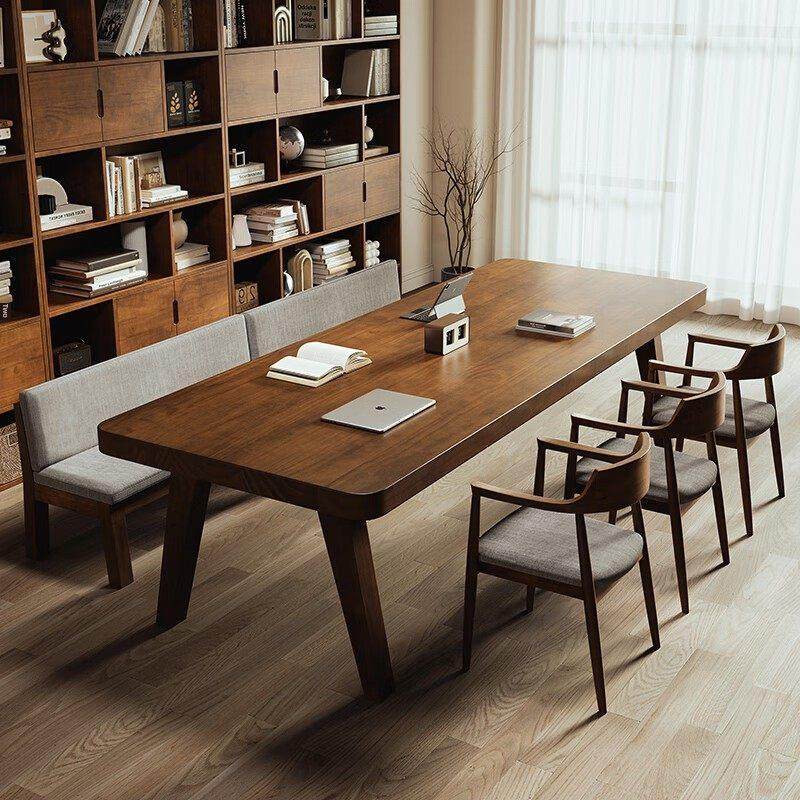 实木大长书桌客厅双人学习阅读桌简约现代办公电脑桌会议桌工作台,住宅家具,书桌,淘宝优惠券,粉丝福利购,淘宝优惠卷