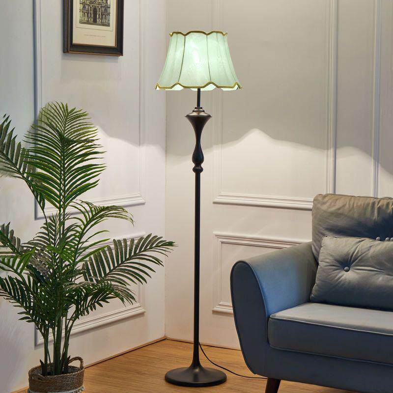 创意美式复古落地灯简约护眼落地台灯客厅卧室茶几置物架立式灯