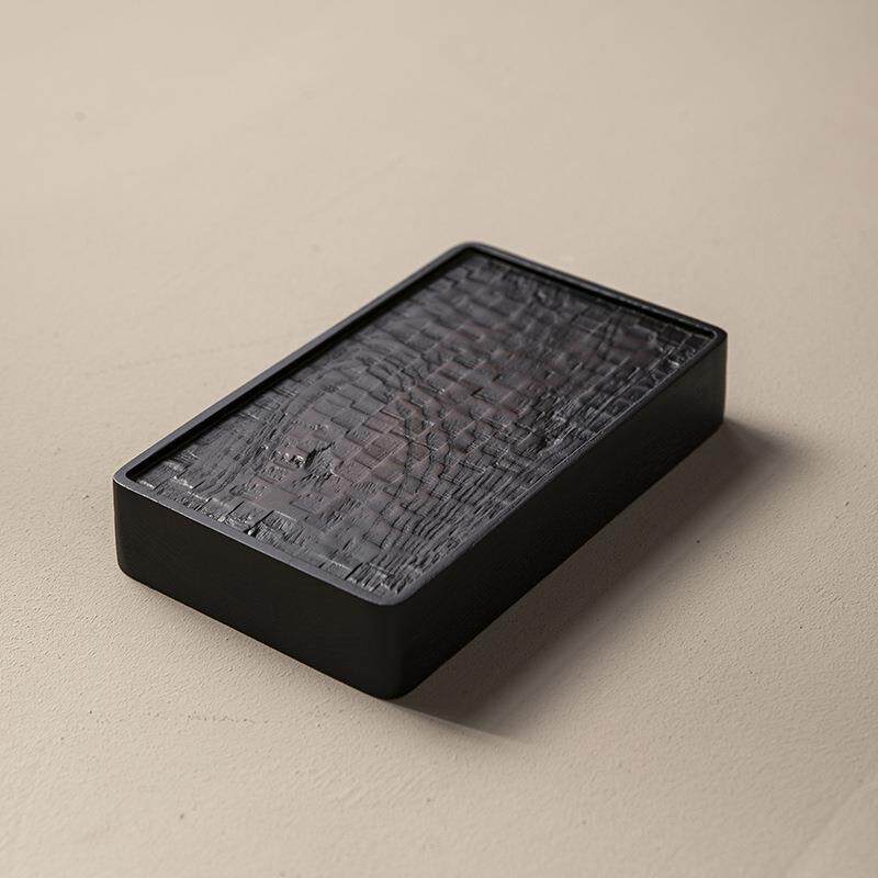 炭烧蜡木茶云景茶台干盘小型茶盘中式茶具壶承托盘长636方形白壶