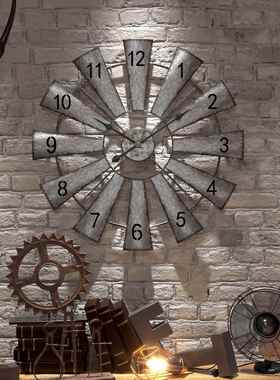 欧美热卖挂钟铁艺数字静简约客厅静500007音铁时钟创意音装饰艺挂