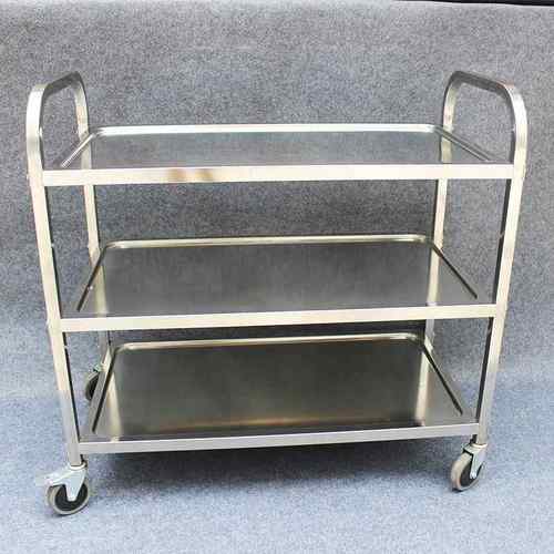 加厚不锈钢餐车小推车三层送餐车手推车商用餐收餐车双层