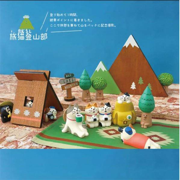 日式猫ZAKKA杂货探险登山系列三毛猫旅猫桌面摆件礼品