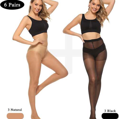 thigh highs 2 Pairs Sheer Black Tights for Women 20D High