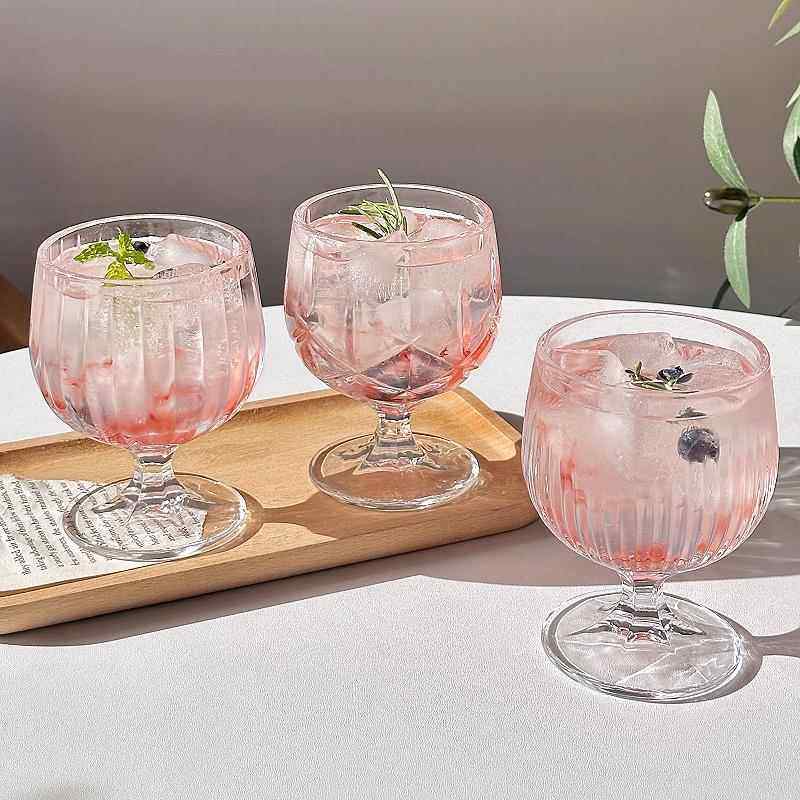 新款ins风小众法式高脚杯复古高颜值家用女果汁杯酒杯玻璃水杯子,餐饮具,玻璃杯,淘宝优惠券,粉丝福利购,淘宝优惠卷