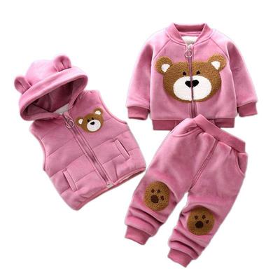 Autumn Winter Baby Boys Clothes Sets Thick Fleece Cartoon Be