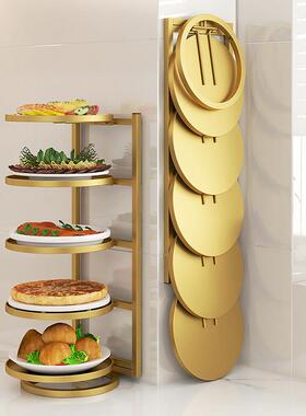 折叠备菜置物架厨房配菜壁挂多层配盘子家用备餐多功能盘子收纳层