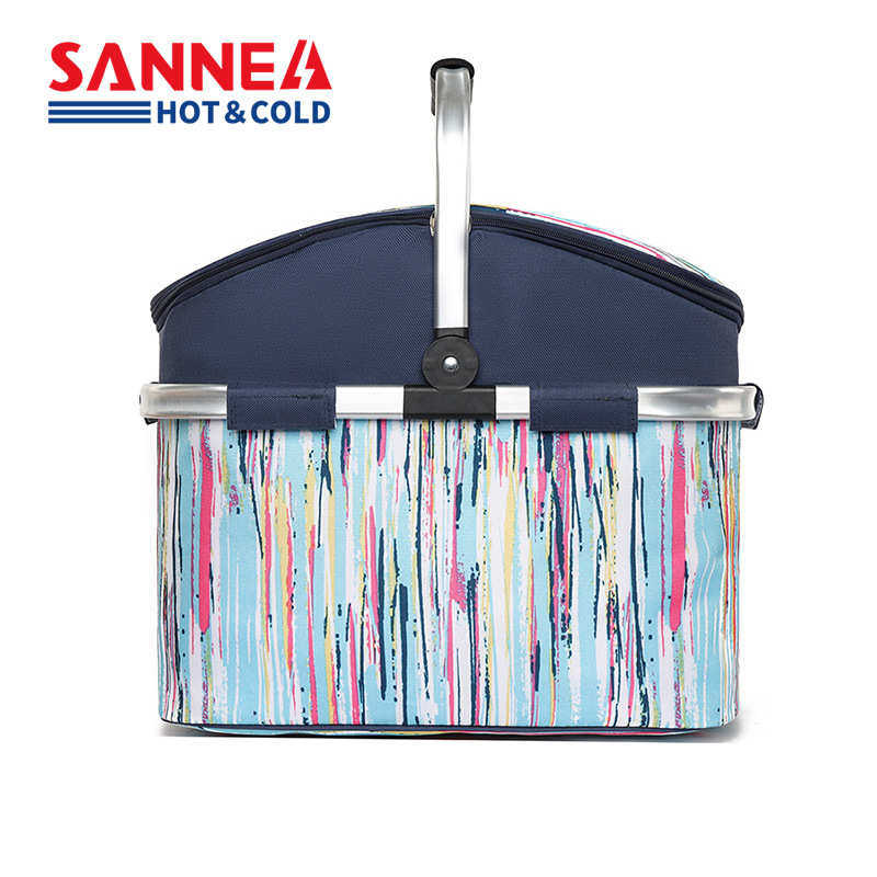 三能新款大容量保温野餐篮 户外手提饭盒便当包 加厚保冷冰包