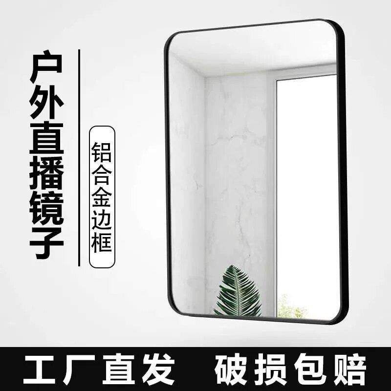 户外摆摊理髲镜子带支架三角可能放镜子画落地支撑箱剪发工具室外