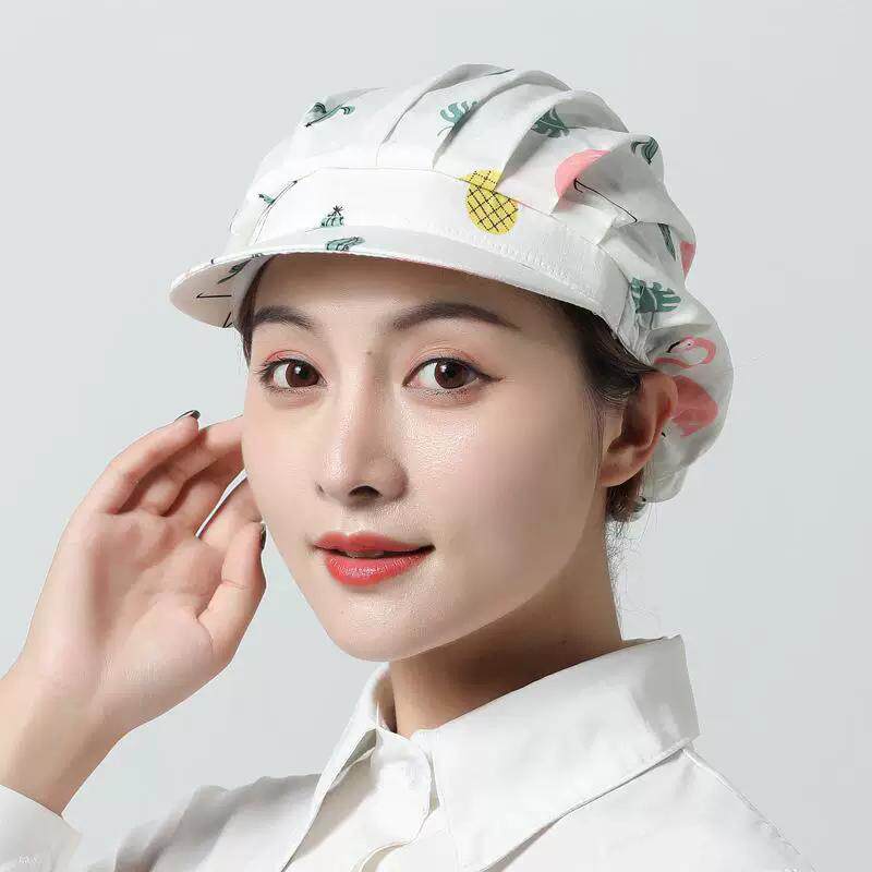 厨房帽子棉防尘工作女款透气包头帽头套防油烟护士厨师车间餐饮