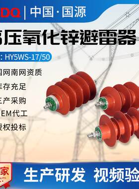 国源10KV高压氧化锌避雷器HY5WS-17/50户外交流金属跌落式避雷器