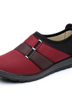 正品老北京鞋女鞋秋款布中老平底单鞋女春软底防滑妈妈年鞋休闲运