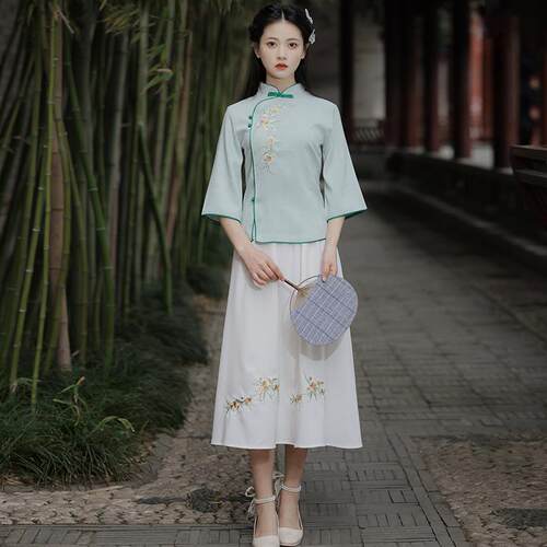 正品民国出风女学合生装男女班服毕业服诗歌朗装诵比赛唱服运动会
