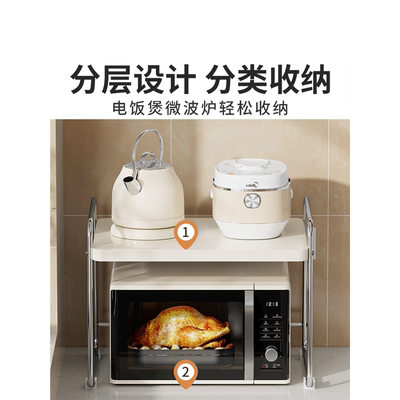 厨房烤箱落地置物架家用多层电饭锅调料收纳用品用具储存杂物架子