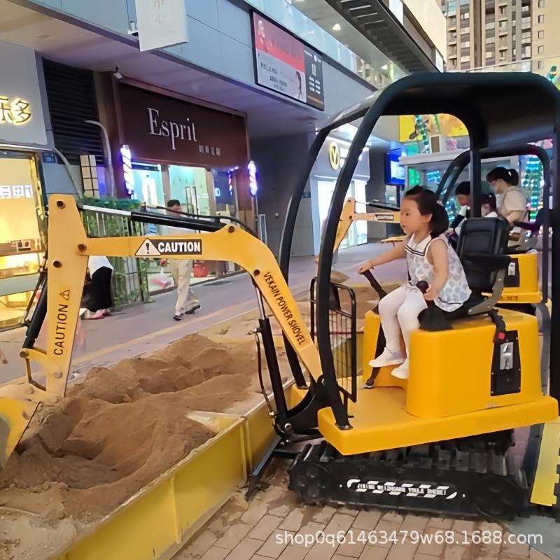 儿童电动游乐挖掘机 投币式娱乐挖土机可乘坐360度扫码启动挖掘机