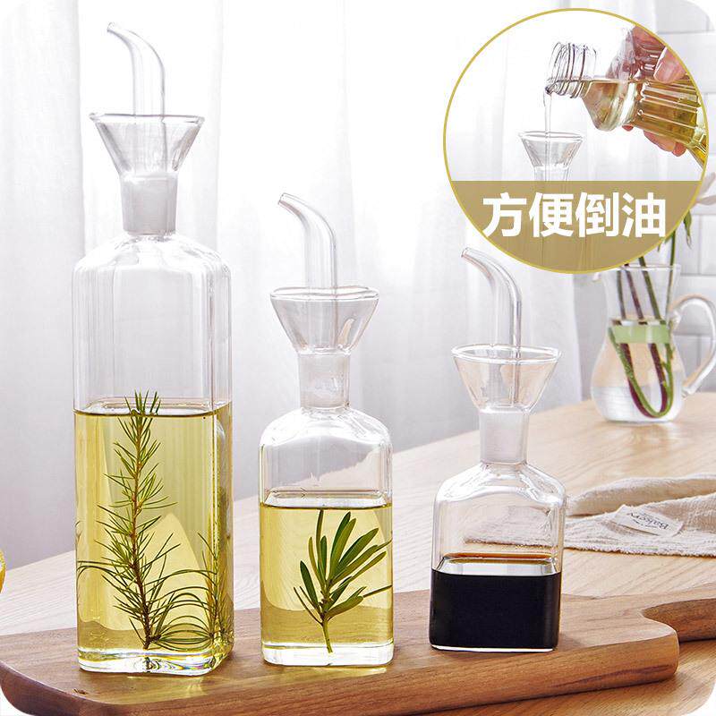 简约玻璃油壶 创意厨房香油调味瓶 家用玻璃酱油醋瓶珍珠棉包装