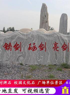景观石刻字大型公司广场门牌石户外天然泰山石造景文化石学校训石