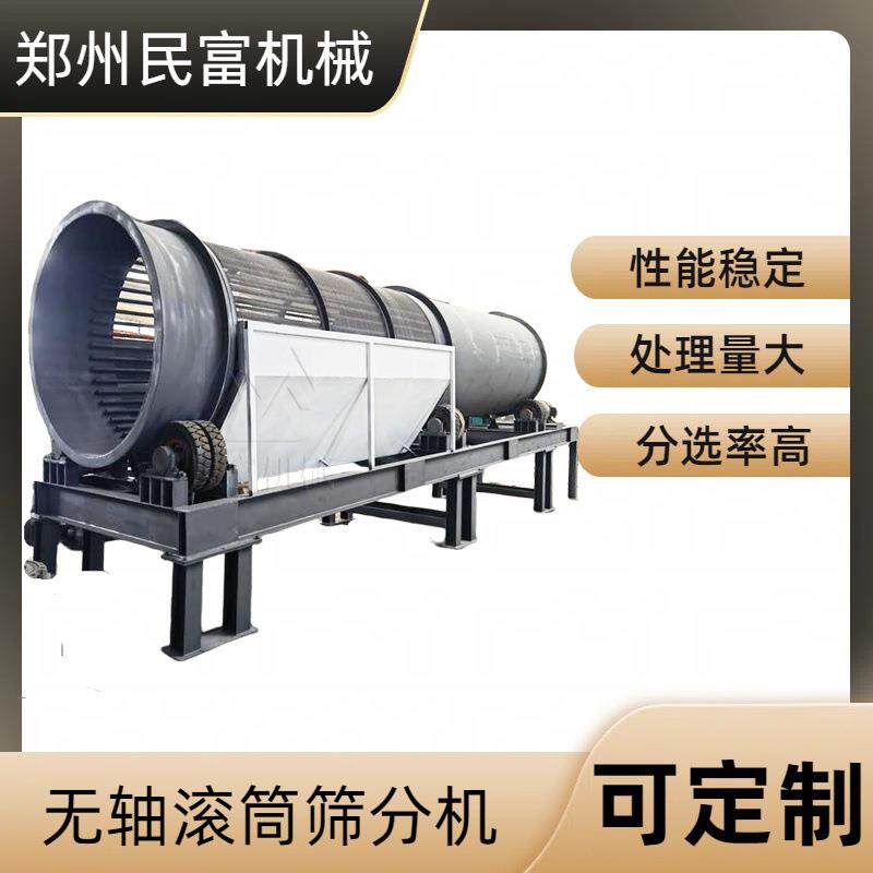 潮湿易堵塞物料筛分设备水泥砖块滚筒筛选机封闭式双层滚筒筛